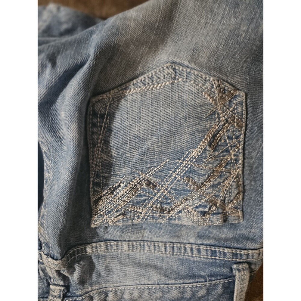 Ariya Jeans Womens 13/14 Bali Low Rise Bootcut Distressed Flex Denim Blue - Picture 10 of 11